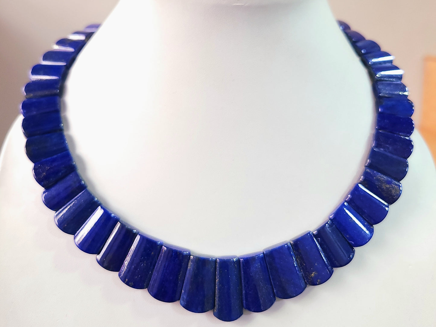 Natural Lapis Lazuli Bib Necklace | Handmade Gemstone Cleopatra Choker