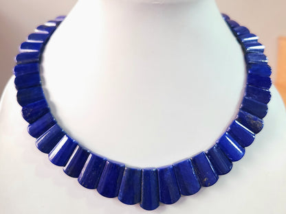 Natural Lapis Lazuli Bib Necklace | Handmade Gemstone Cleopatra Choker