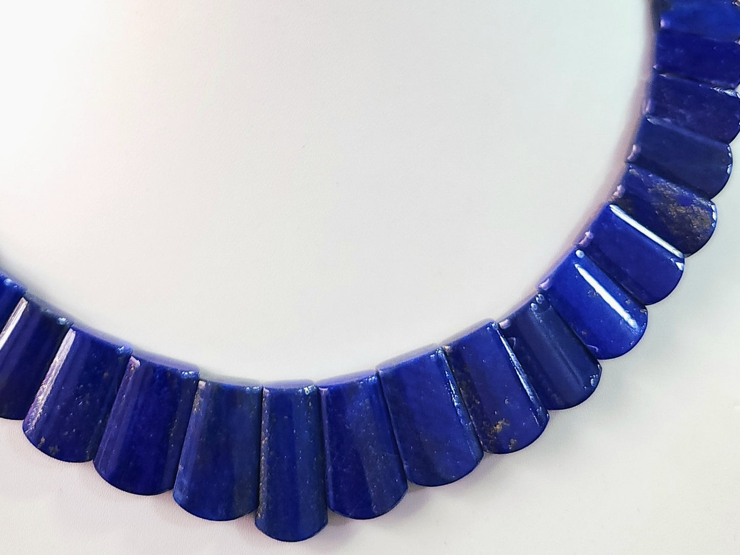 Natural Lapis Lazuli Bib Necklace | Handmade Gemstone Cleopatra Choker
