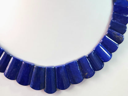 Natural Lapis Lazuli Bib Necklace | Handmade Gemstone Cleopatra Choker
