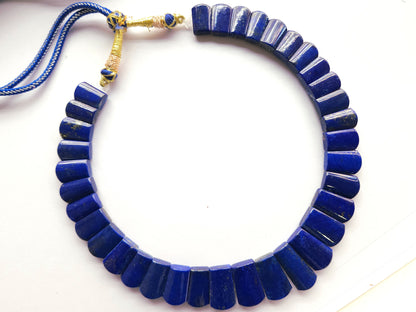 Natural Lapis Lazuli Bib Necklace | Handmade Gemstone Cleopatra Choker