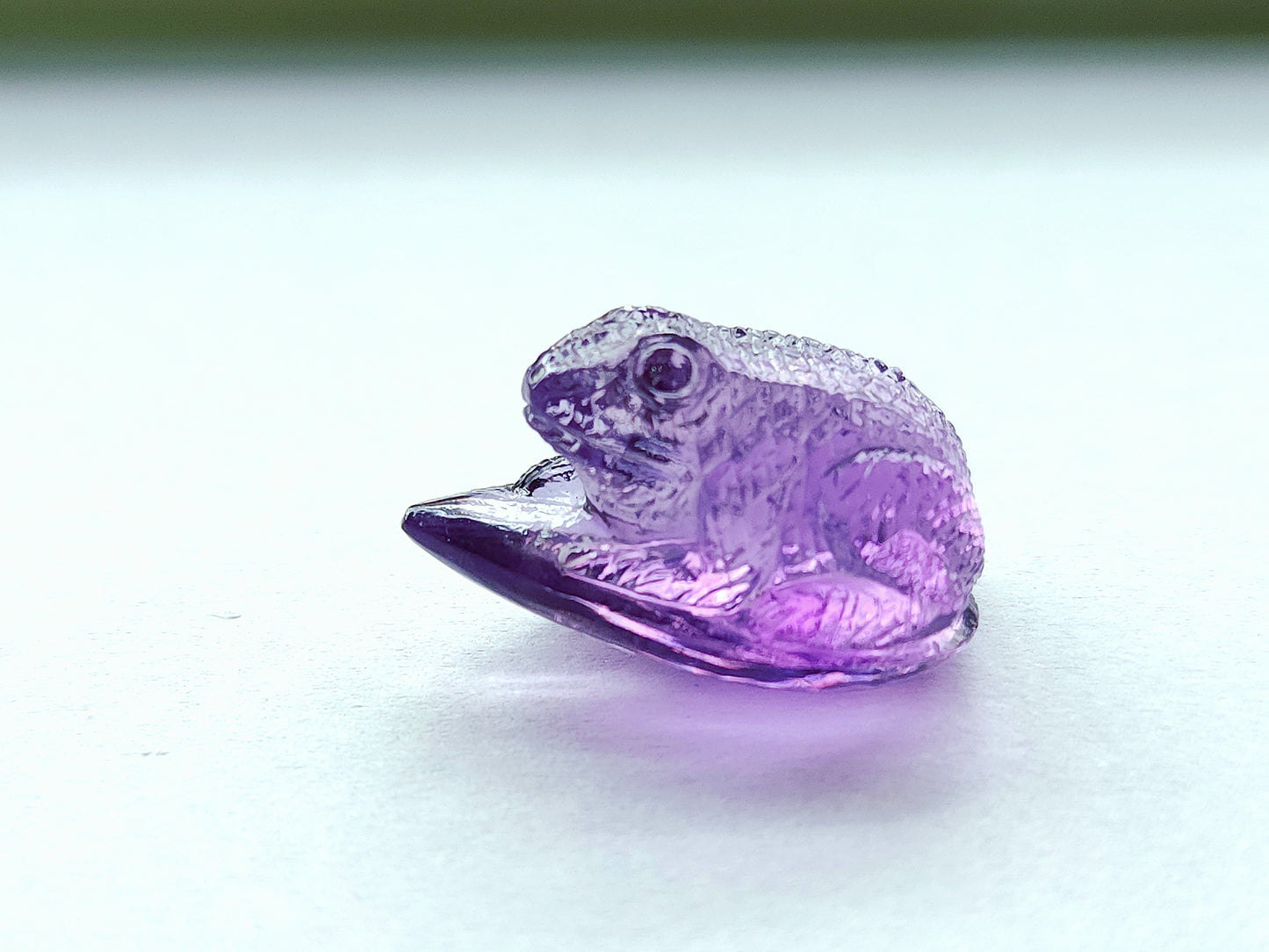 Natural Amethyst Carved Animal Figurine - Frog