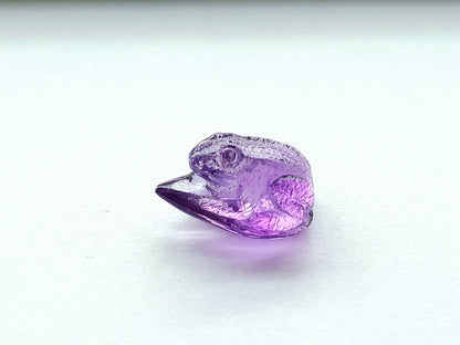 Natural Amethyst Carved Animal Figurine - Frog