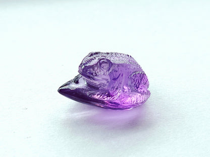 Natural Amethyst Carved Animal Figurine - Frog