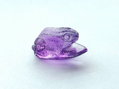 Natural Amethyst Carved Animal Figurine - Frog