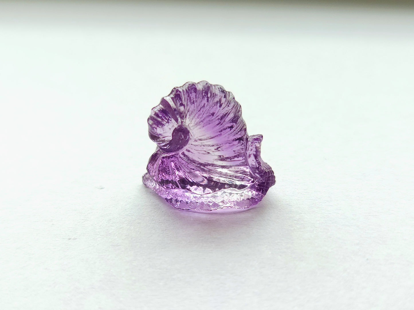 Natural Amethyst Carved Animal Figurine - Snail