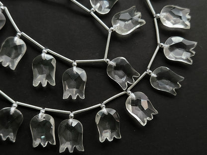 Natural Crystal Hammered Faceted Cut Beads