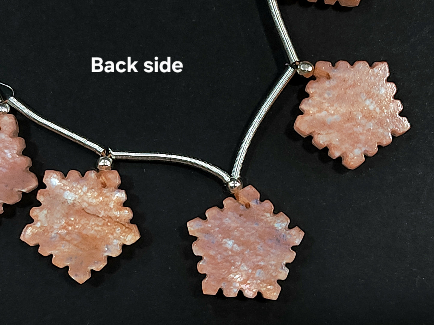 Natural Crystal & Mother of Pearl Triplet Carved Flower Beads| 10 Pieces