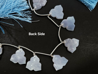 Natural Crystal & Mother of Pearl Triplet Carved Flower Beads| 10 Pieces