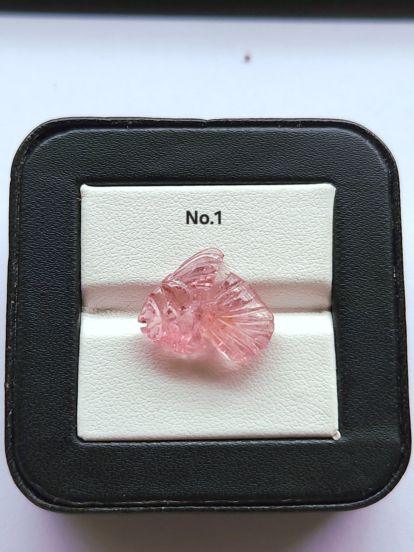 Rare! Natural Bi-Tourmaline Carved Fishes