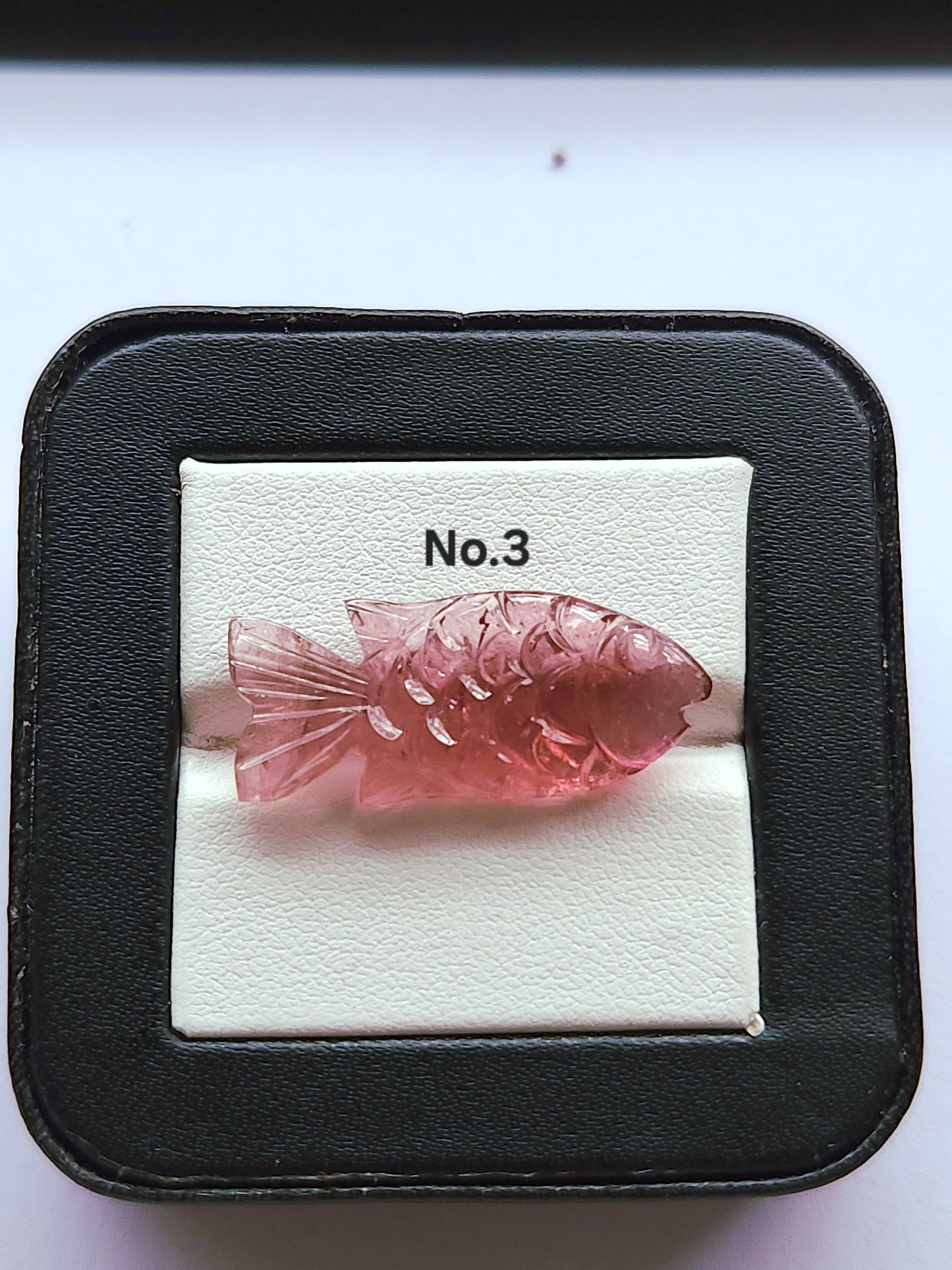 Rare! Natural Bi-Tourmaline Carved Fishes