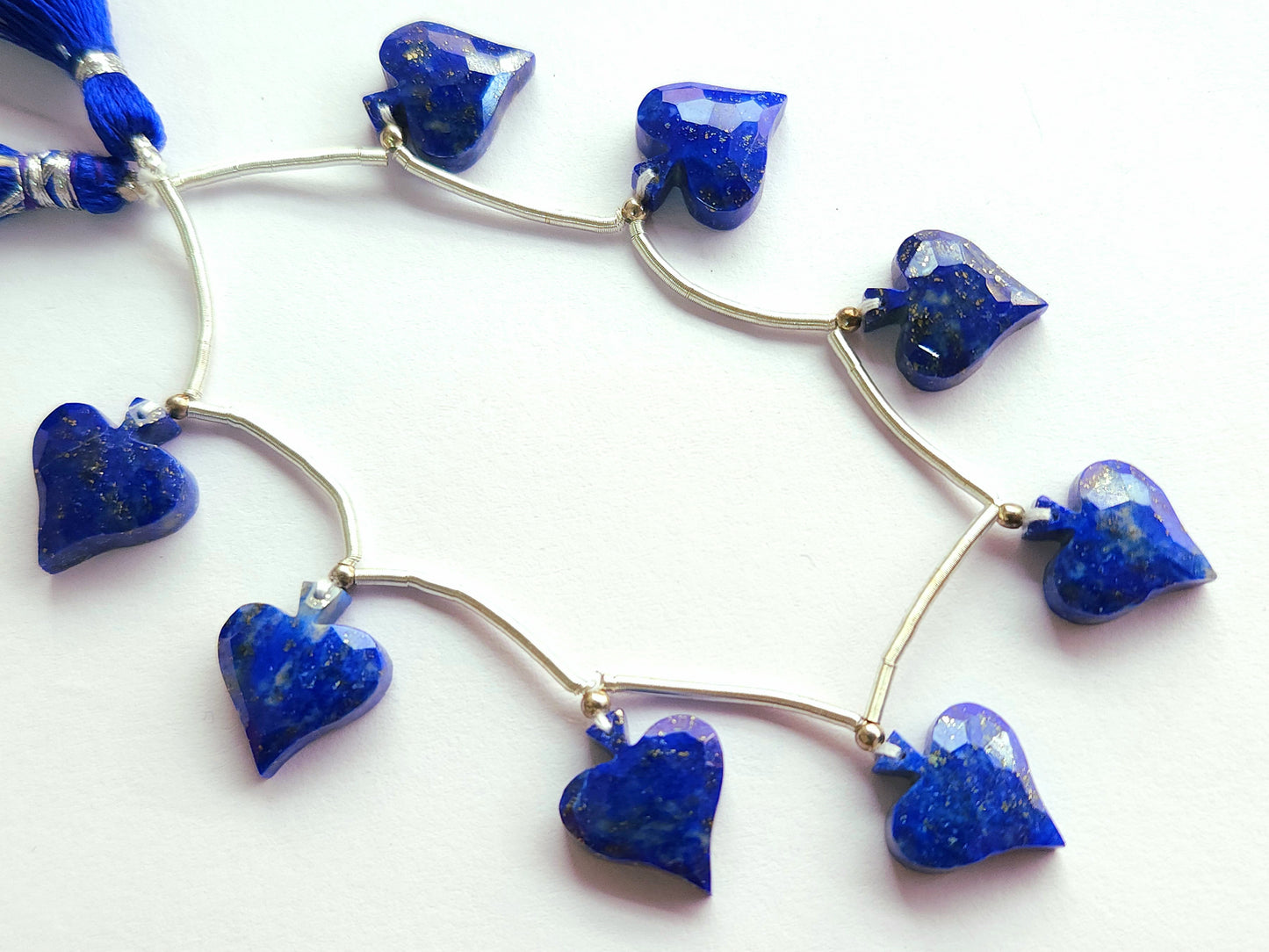 Natural Lapis Lazuli Faceted Spade Beads | Lapis Lazuli Rose Cut Spades