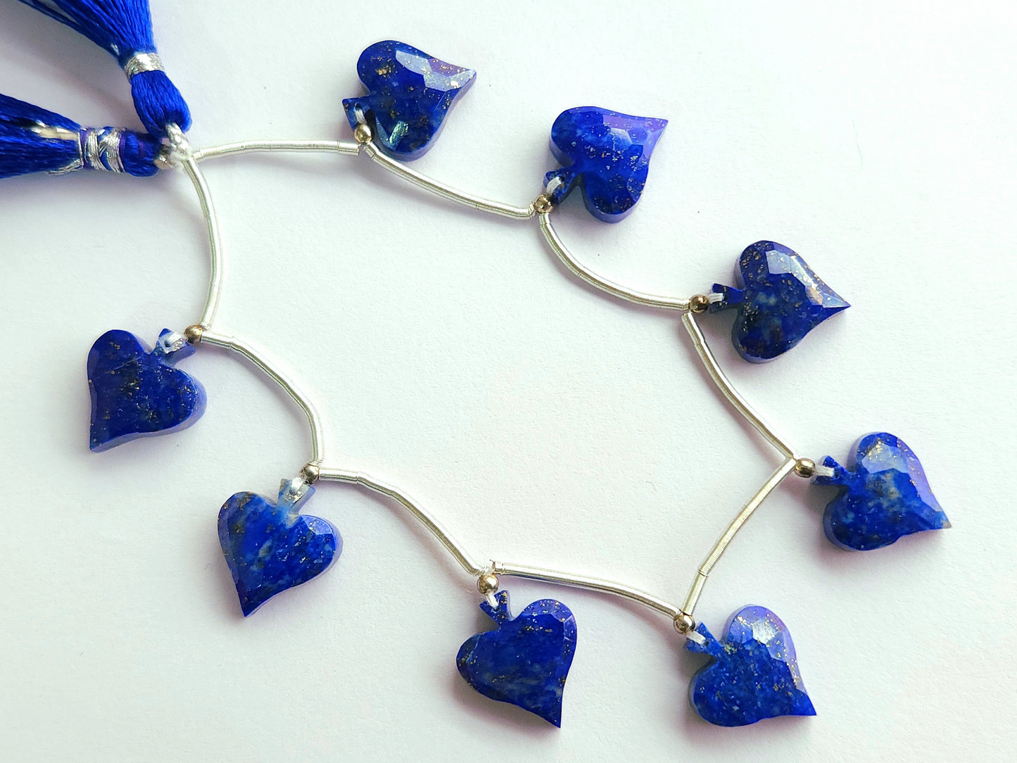 Natural Lapis Lazuli Faceted Spade Beads | Lapis Lazuli Rose Cut Spades