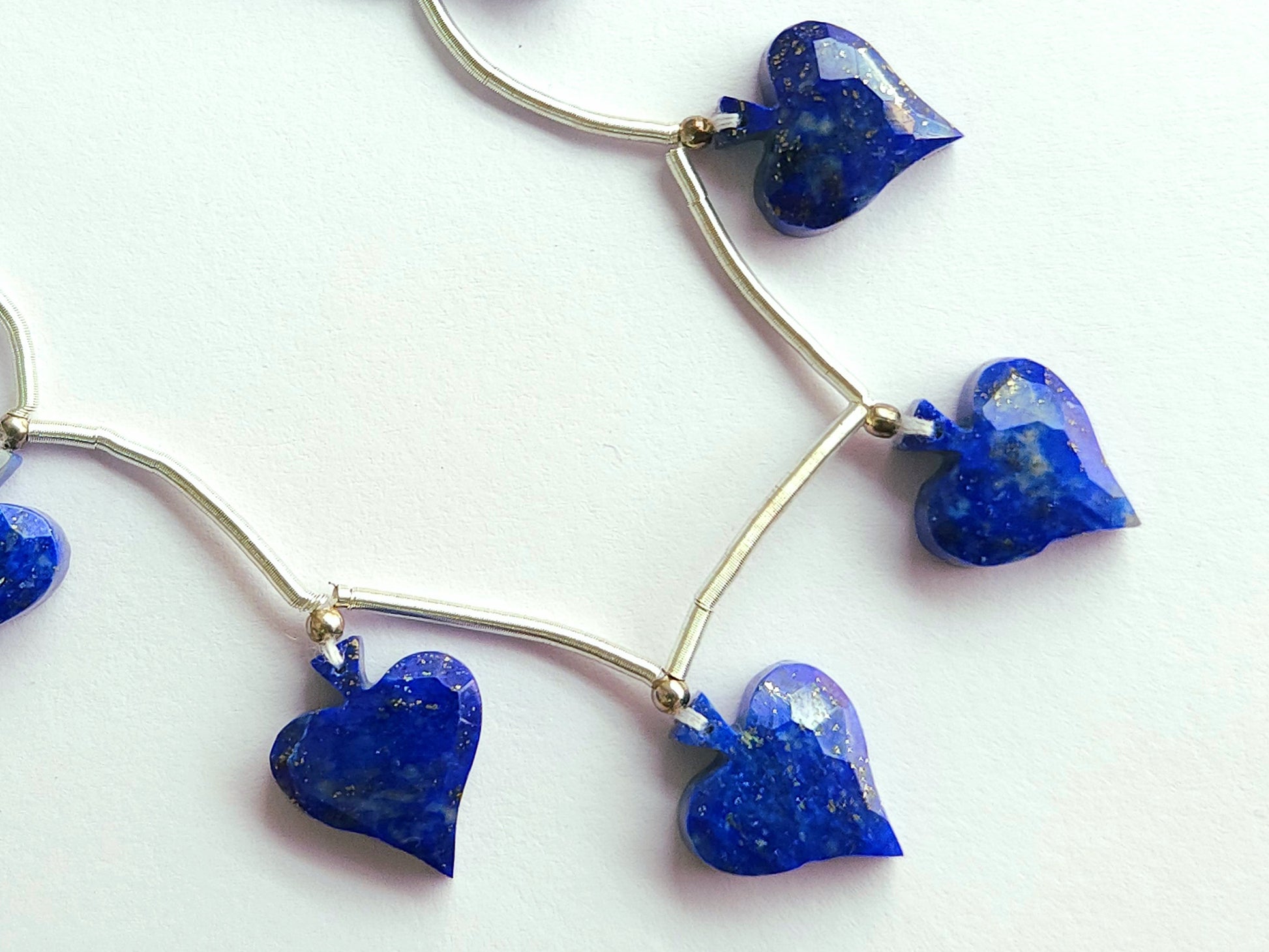 8 Pieces | Natural Lapis Lazuli Faceted Spade Beads | 14x16 MM Lapis Lazuli Rose Cut Spades