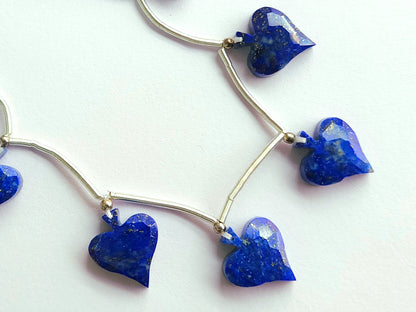8 Pieces | Natural Lapis Lazuli Faceted Spade Beads | 14x16 MM Lapis Lazuli Rose Cut Spades
