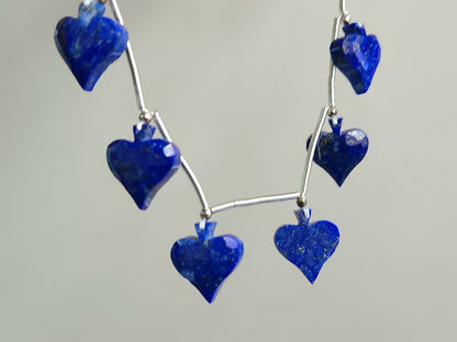 Natural Lapis Lazuli Faceted Spade Beads | Lapis Lazuli Rose Cut Spades