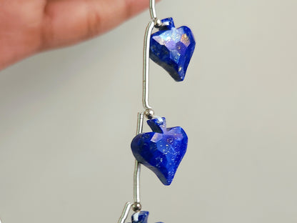 Natural Lapis Lazuli Faceted Spade Beads | Lapis Lazuli Rose Cut Spades