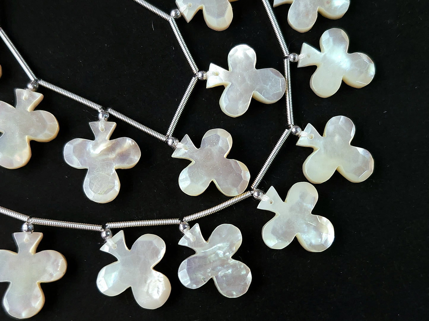 Mother of Pearl Faceted Club Beads | Rose Cut Club Gemstone Beads