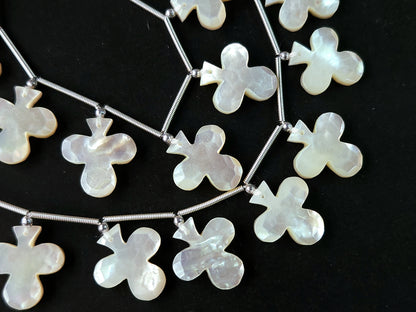 Mother of Pearl Faceted Club Beads | Rose Cut Club Gemstone Beads
