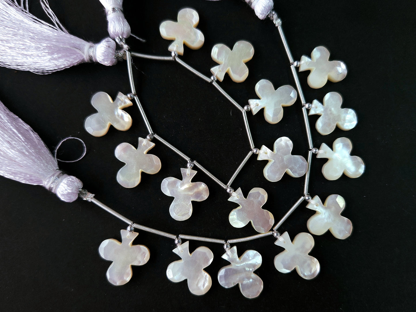 Mother of Pearl Faceted Club Beads | Rose Cut Club Gemstone Beads