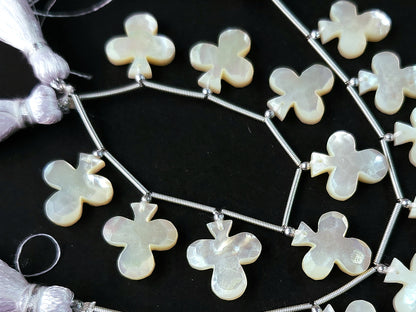 Mother of Pearl Faceted Club Beads | Rose Cut Club Gemstone Beads