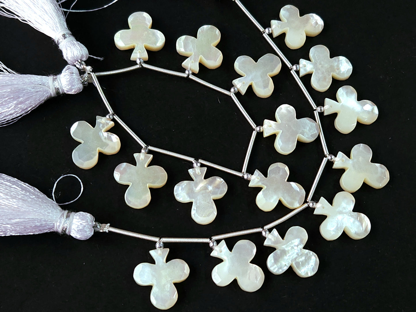 Mother of Pearl Faceted Club Beads | Rose Cut Club Gemstone Beads