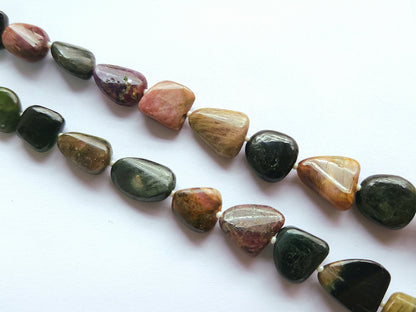 Natural Multi Tourmaline Smooth Nugget Beads | Tumble Shape Gemstone Beads | 19 Inches