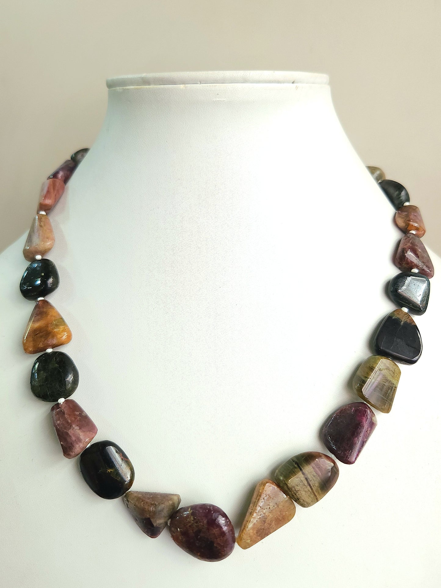 Natural Multi Tourmaline Smooth Nugget Beads | Tumble Shape Gemstone Beads | 19 Inches