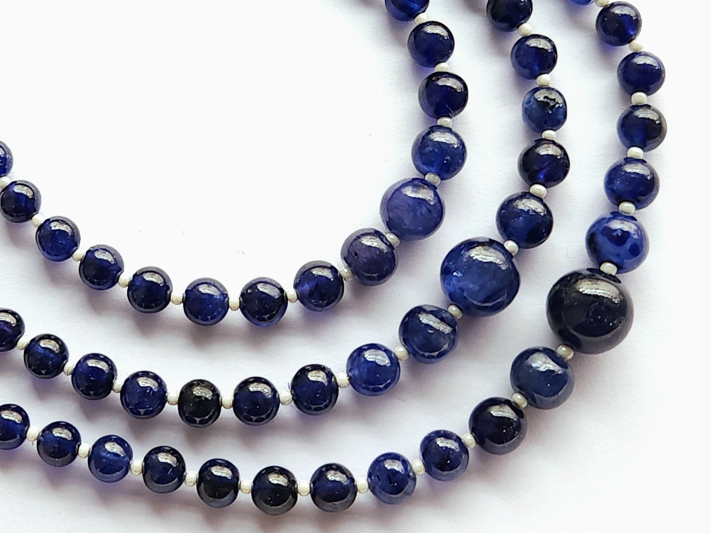 Natural Blue Sapphire Smooth Spherical /Round Shape Beads | 9.5 Inches