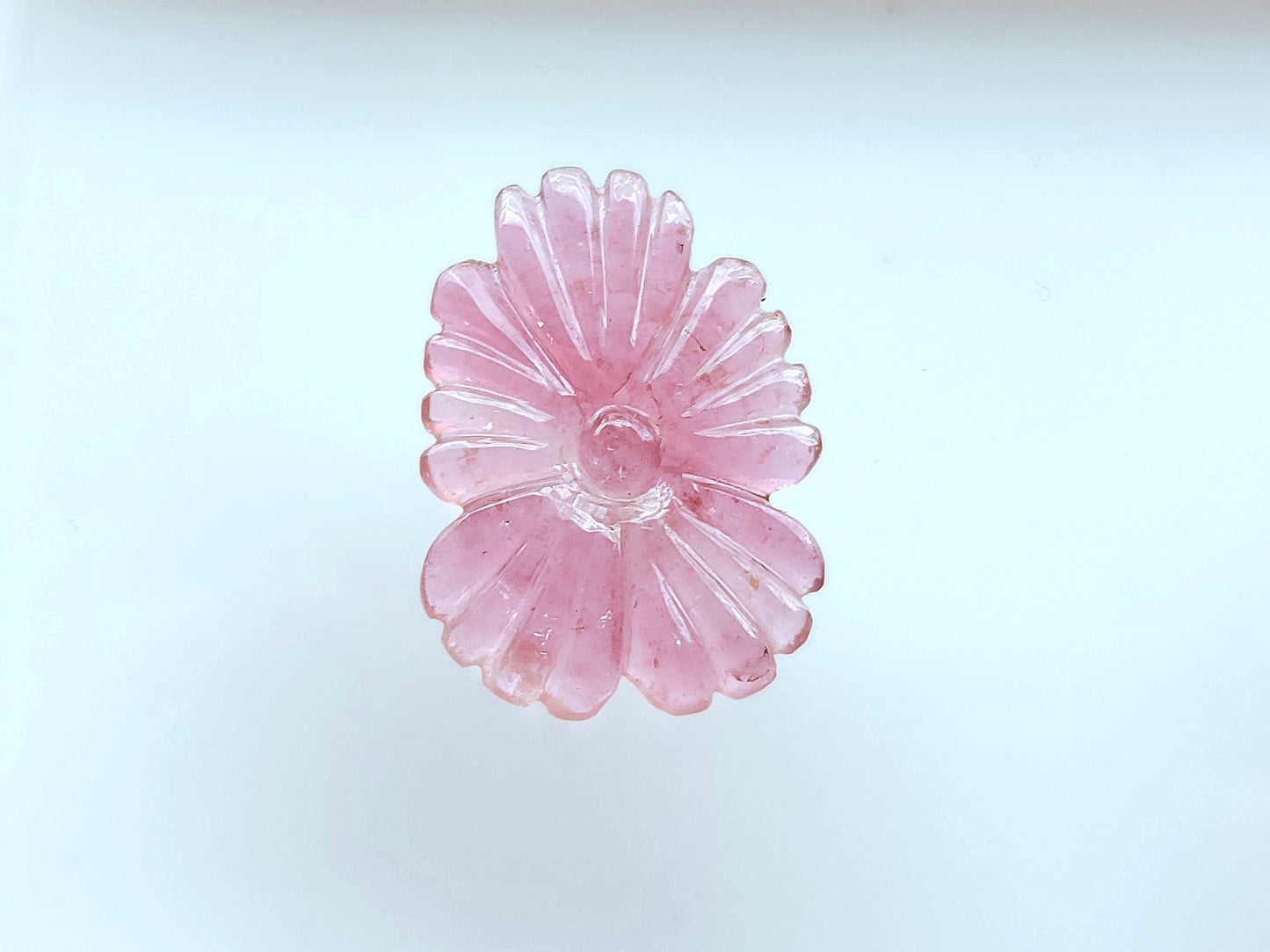 Natural Pink Tourmaline Flower Carvings For Pendants, Charms & Jewelry Making
