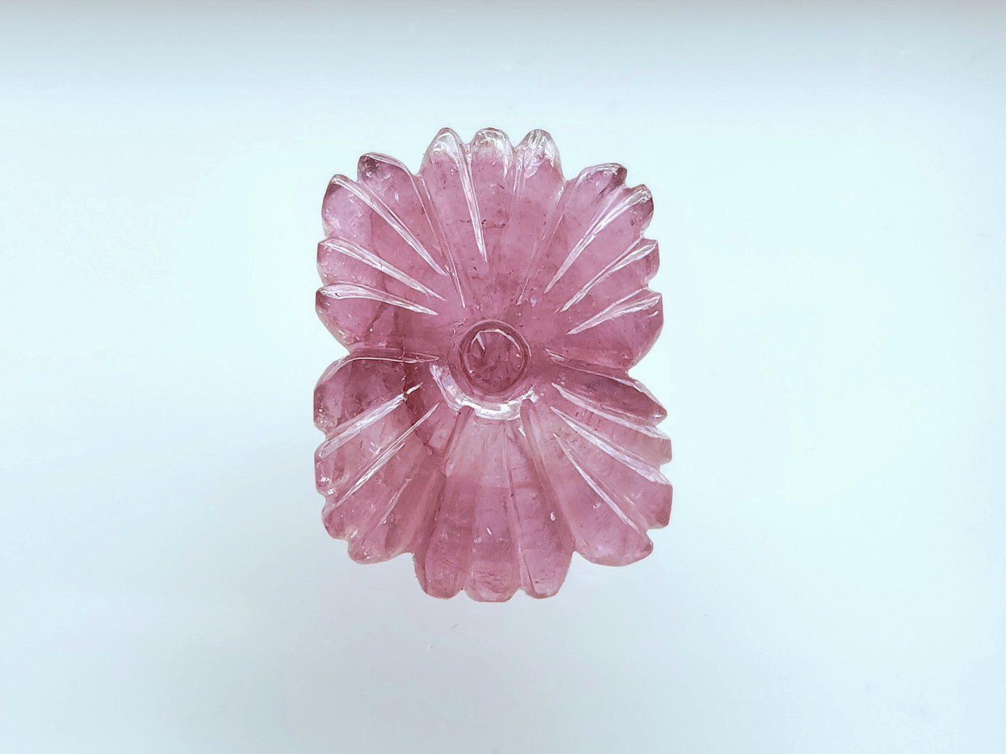 Natural Pink Tourmaline Flower Carvings For Pendants, Charms & Jewelry Making