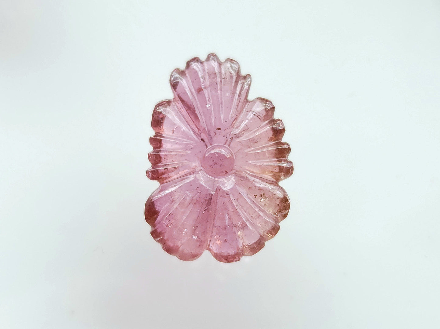 Natural Pink Tourmaline Flower Carvings For Pendants, Charms & Jewelry Making