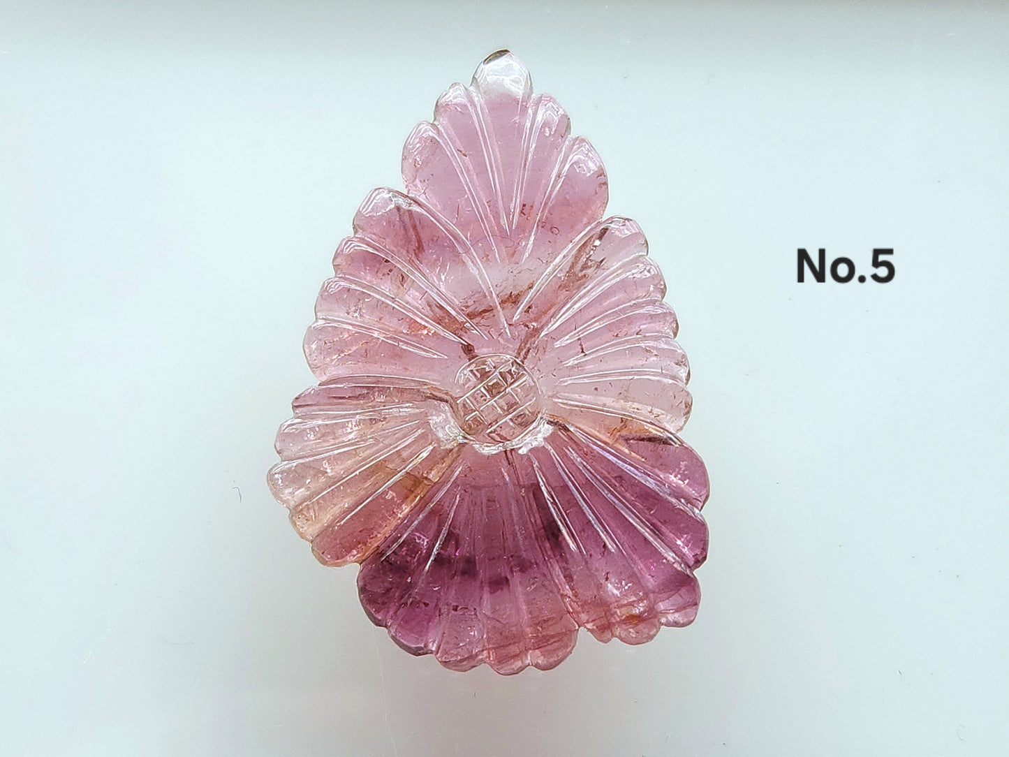 Natural Pink Tourmaline Flower Carvings For Pendants, Charms & Jewelry Making