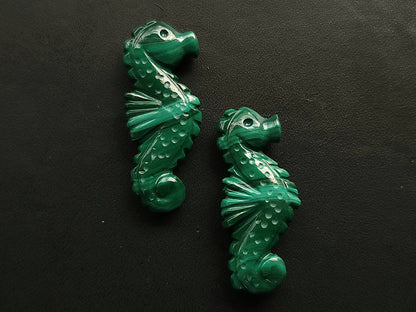 Natural Malachite Carved Sea Horse Gemstone | Fish Carvings