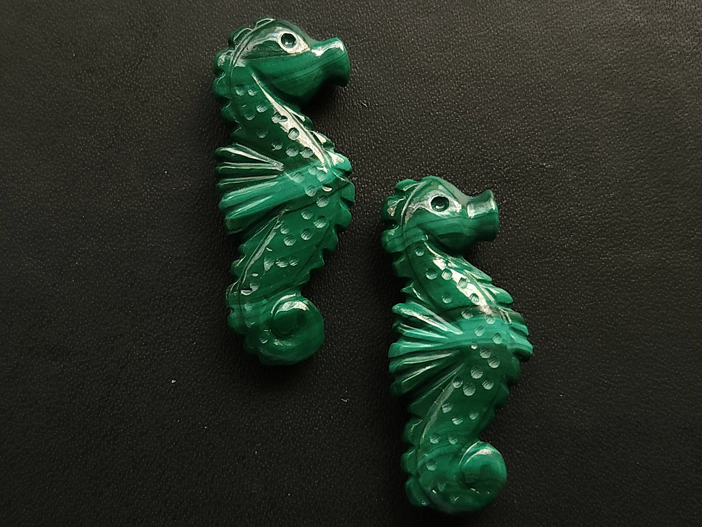 Natural Malachite Carved Sea Horse Gemstone | Fish Carvings