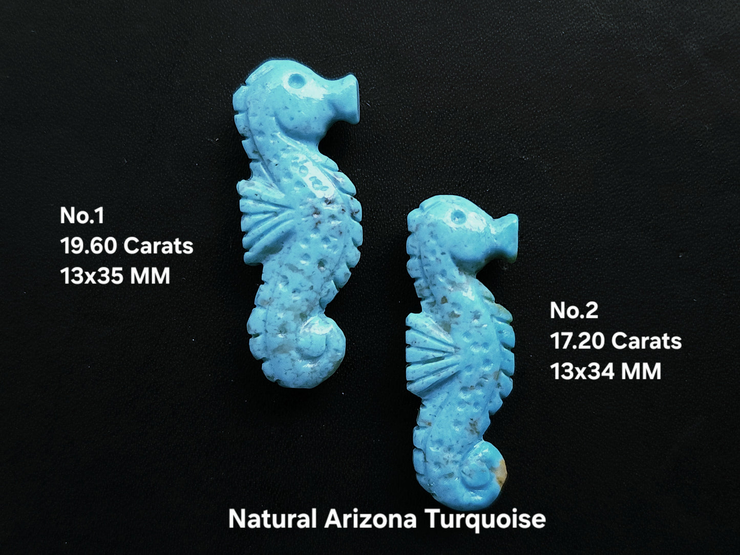 Natural Arizona Turquoise Carved Sea Horse | Arizona Turquoise Gemstone Carving | 13x34 MM | Loose Carving for Pendants & Jewelry Making