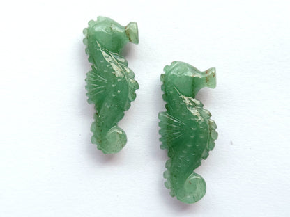 Natural Australian Jade Carved Sea Horse Gemstone | Fish Carvings