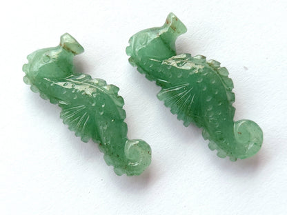 Natural Australian Jade Carved Sea Horse Gemstone | Fish Carvings
