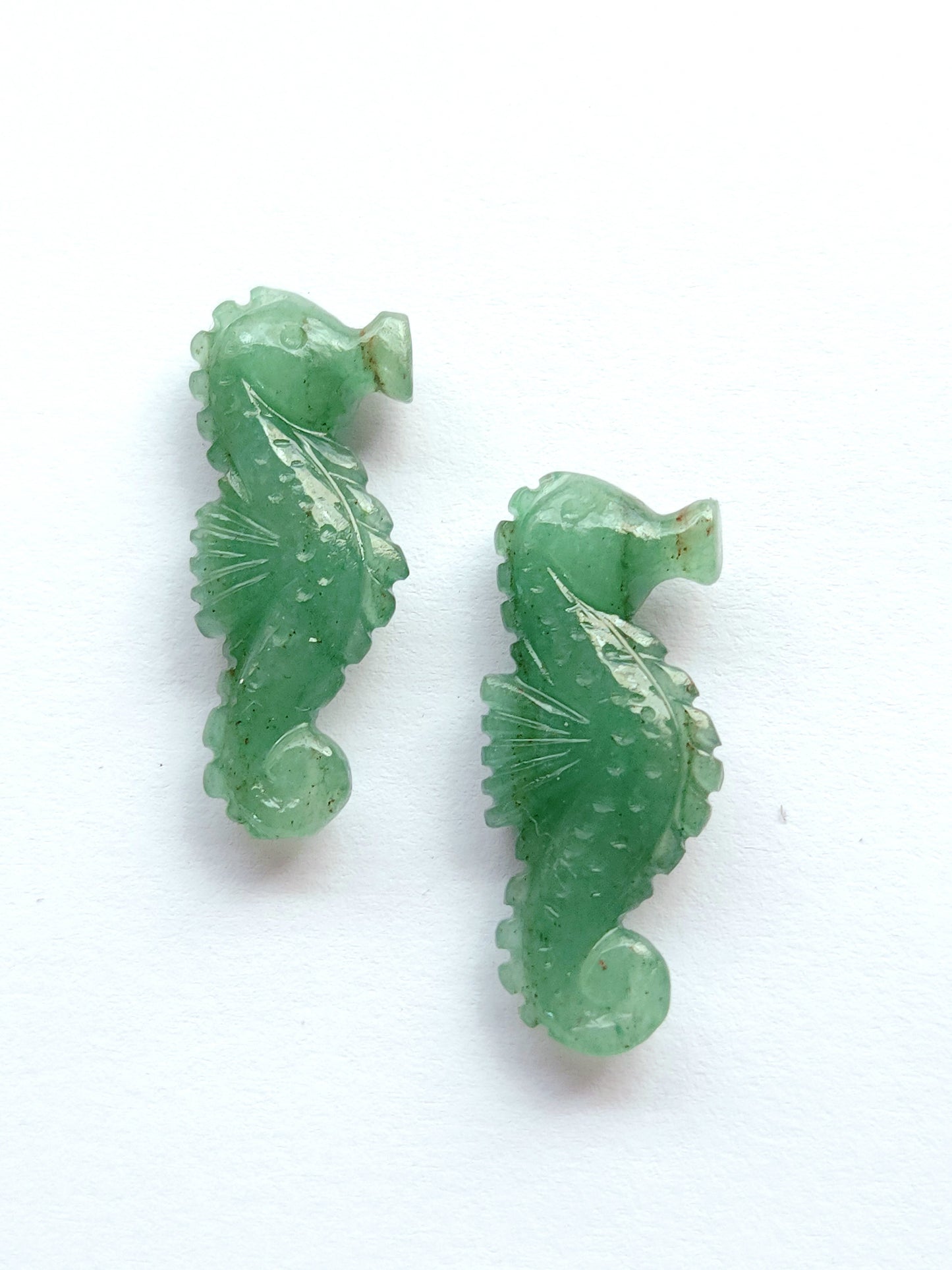 Natural Australian Jade Carved Sea Horse Gemstone | Fish Carvings