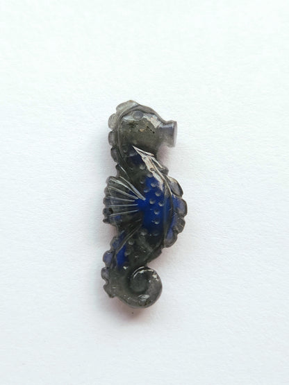 Natural Labradorite Carved Sea Horse Gemstone | Fish Carvings