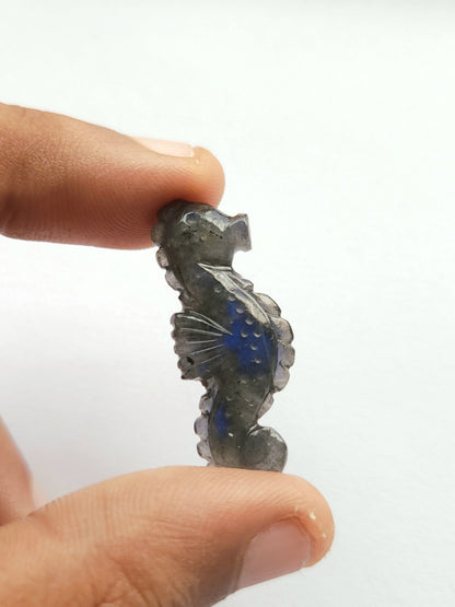 Natural Labradorite Carved Sea Horse Gemstone | Fish Carvings