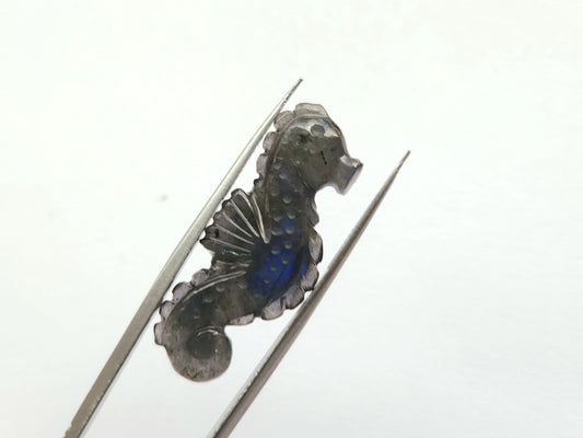 Natural Labradorite Carved Sea Horse Gemstone | Fish Carvings