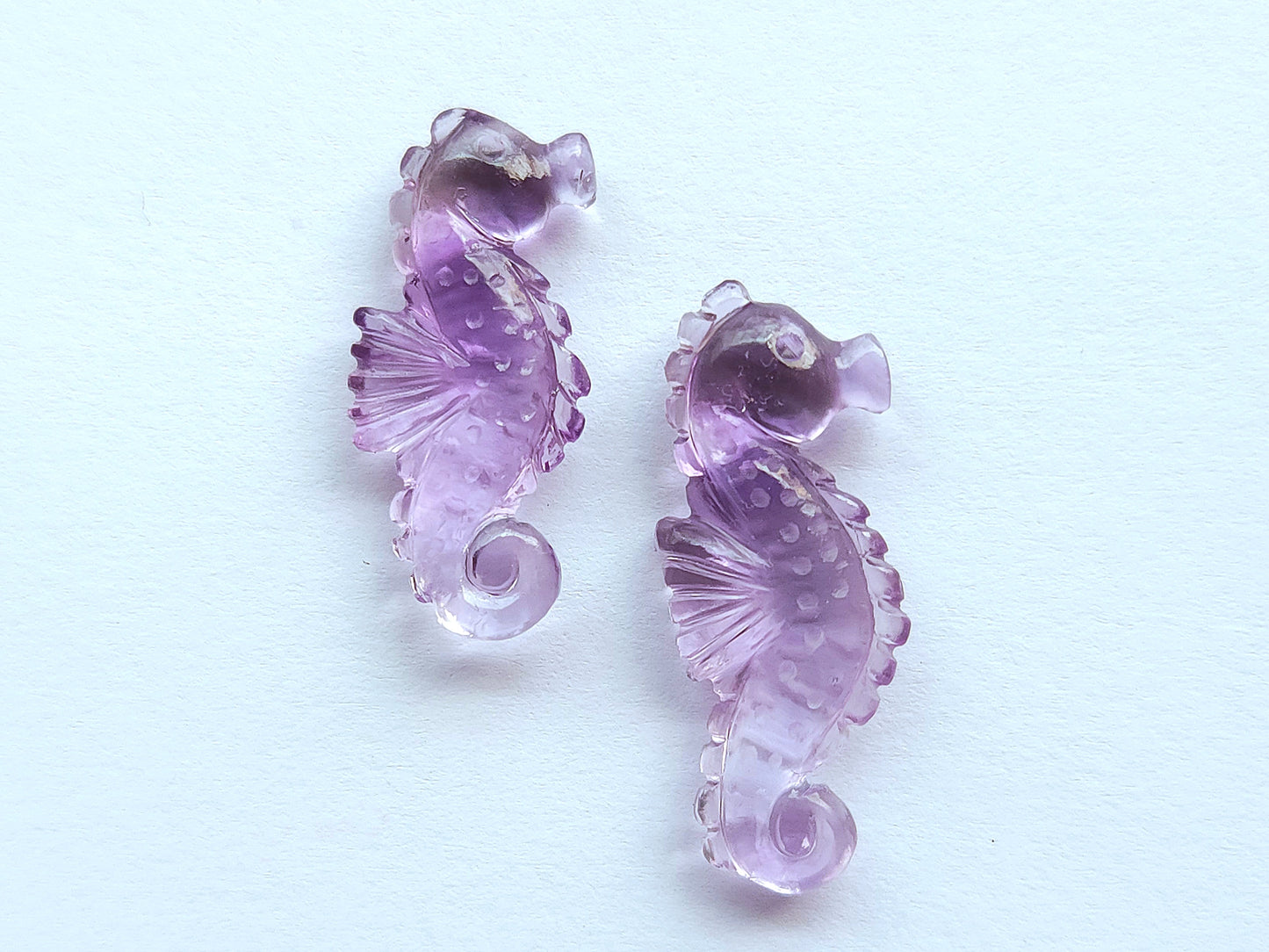 Natural Amethyst Carved Sea Horse Gemstone | Fish Carvings