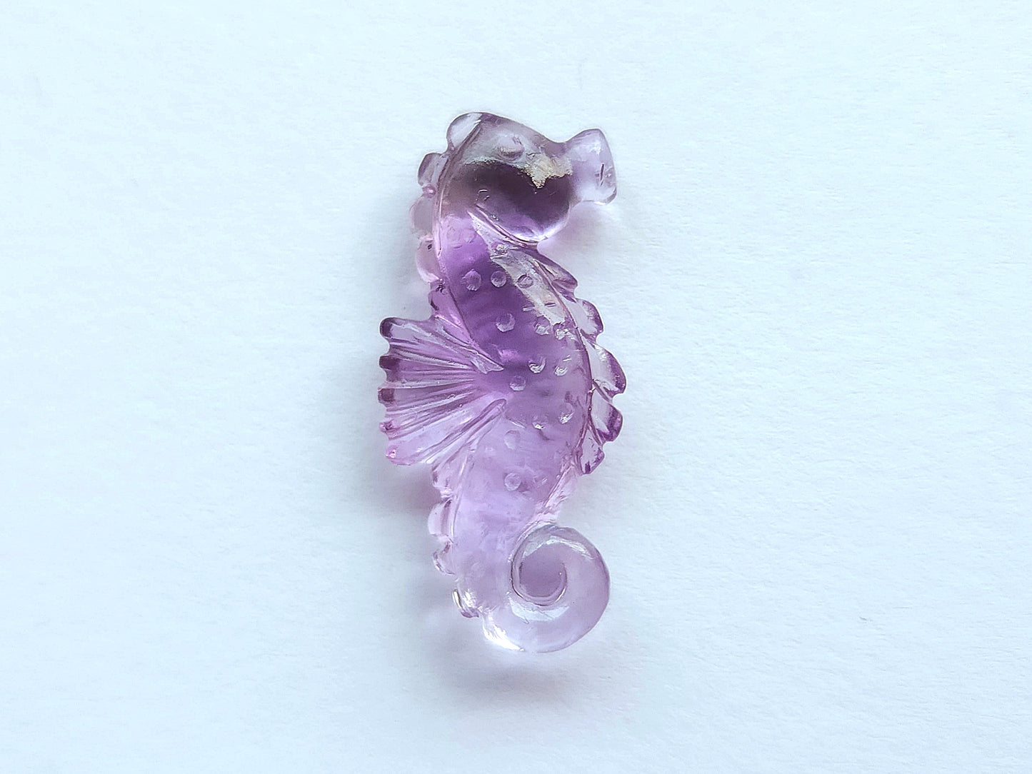 Natural Amethyst Carved Sea Horse Gemstone | Fish Carvings