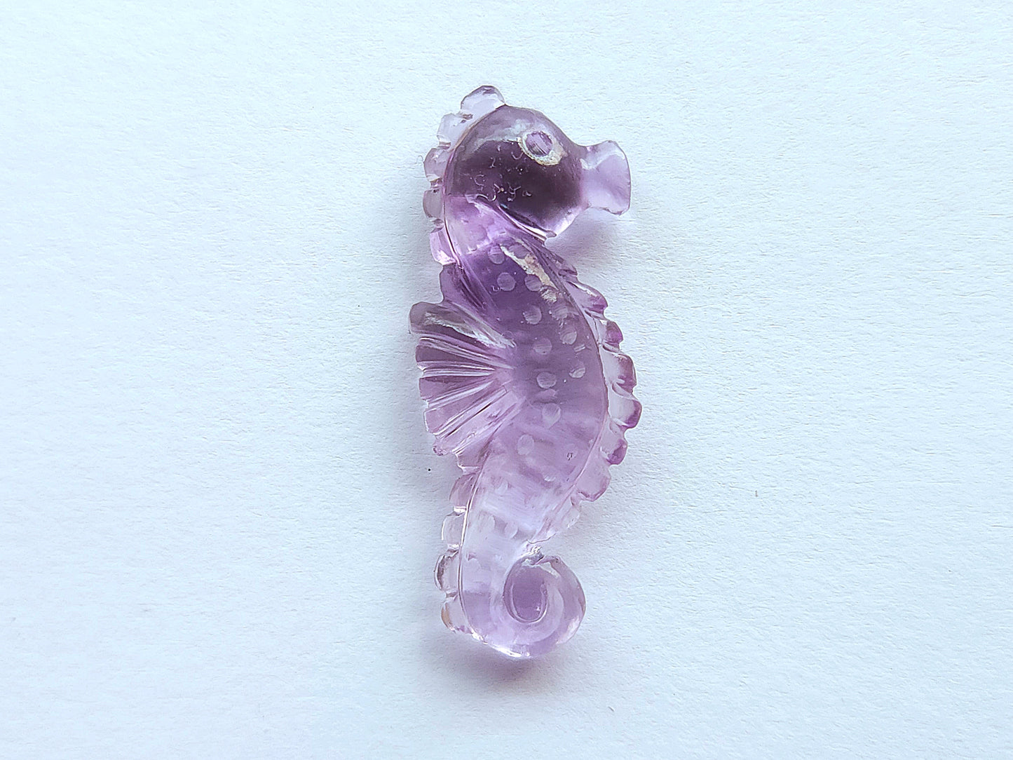 Natural Amethyst Carved Sea Horse Gemstone | Fish Carvings