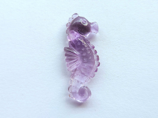 Natural Amethyst Carved Sea Horse Gemstone | Fish Carvings