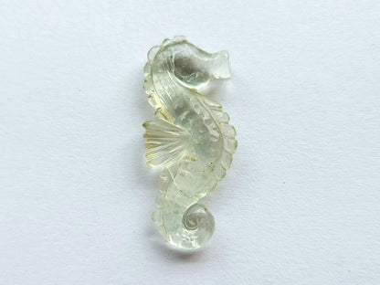 Natural Green Amethyst Carved Sea Horse Gemstone | Fish Carvings