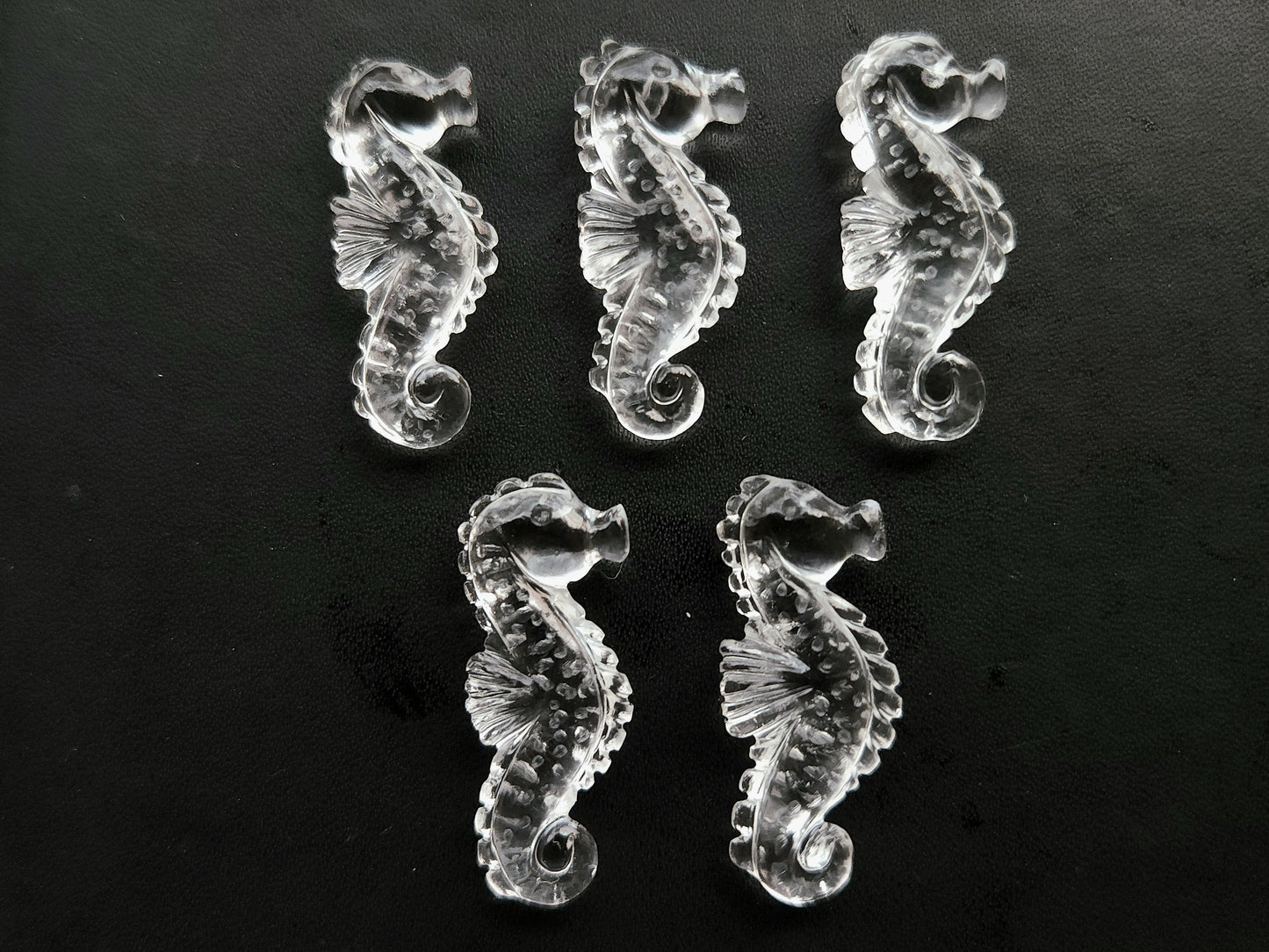 Natural Crystal Quartz Carved Sea Horse Gemstone | Fish Carvings