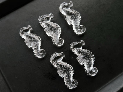 Natural Crystal Quartz Carved Sea Horse Gemstone | Fish Carvings