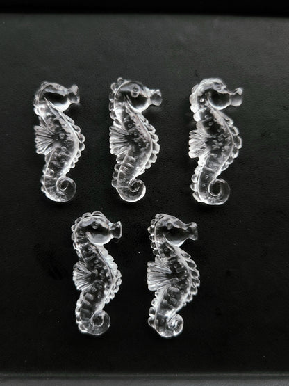Natural Crystal Quartz Carved Sea Horse Gemstone | Fish Carvings